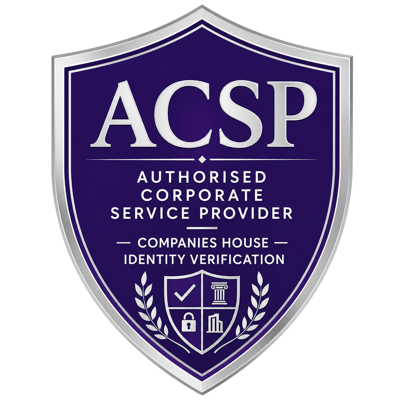 Authorised Corporate Service Provider badge for Companies House identity verification
